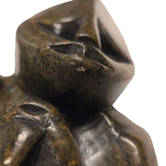 Carved Stone Family Sculpture Trio Statue Home Decor Carving 8 inch - Picture 16 of 16